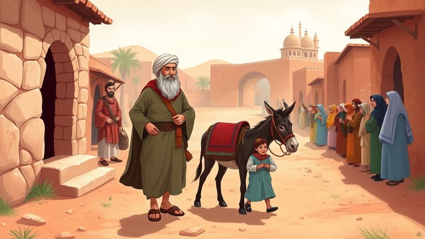 قصة جحا وابنه والحمار - قصة مضحكة عن كلام الناس